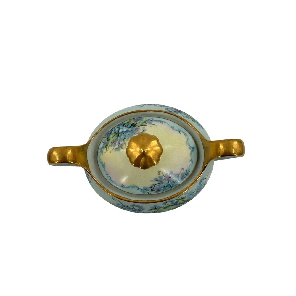 Hand-Painted‎ Bavarian Porcelain Cream, Sugar, Salt and Pepper